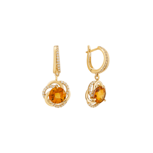 Bông tai Vàng 18K đính đá Citrine PNJ CTXMY000024