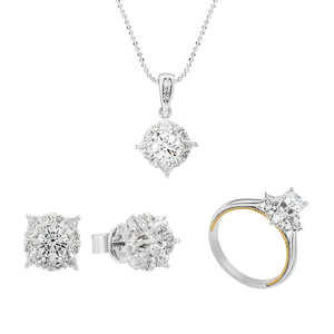 Bộ trang sức Kim cương Vàng trắng 14K PNJ 01870-00807