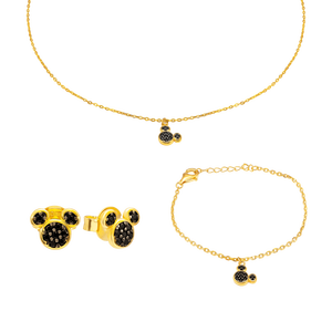 Bộ trang sức trẻ em Bạc đính đá PNJSilver hình chuột Mickey đen 60000-60000