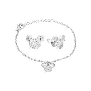 Bộ trang sức trẻ em Bạc hình chuột Mickey phối chữ PNJSilver 60088-60021