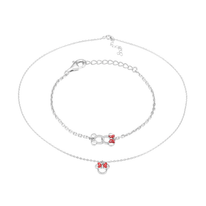 Bộ trang sức trẻ em Bạc PNJSilver chuột Mickey nơ đỏ 60086-60021