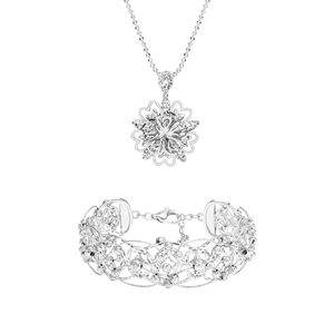 Bộ trang sức Vàng trắng Ý 18K PNJ 00694-00585