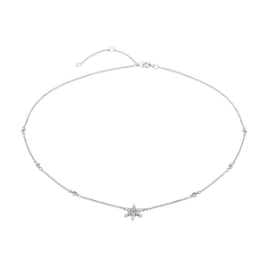 Dây cổ Vàng trắng 10K đính đá ECZ PNJ XMXMW000074