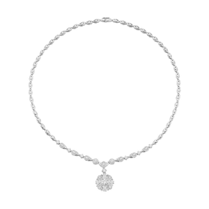 Dây cổ Vàng trắng 10K đính đá ECZ PNJ XMXMW000280