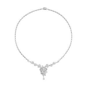 Dây cổ Vàng trắng 10K đính đá ECZ PNJ XMXMW000281