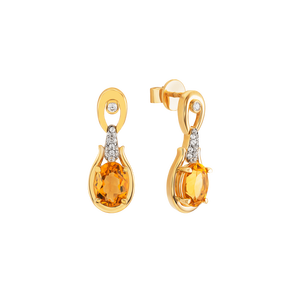 Bông tai Vàng 18K đính đá Citrine PNJ CTXMC000012