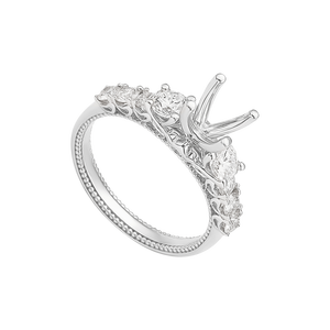 Vỏ nhẫn Kim cương Vàng trắng 18K PNJ 00DDW003659