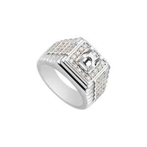 Vỏ nhẫn nam Kim cương Vàng trắng 18K PNJ 00DDW004229