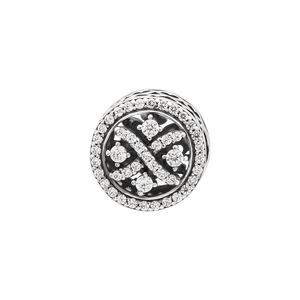 Hạt charm xỏ đính đá DIY PNJSilver hình hoa văn XMXMK060080