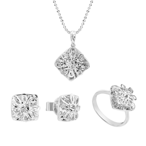 Bộ trang sức Vàng trắng Ý 18K PNJ 01267-01473