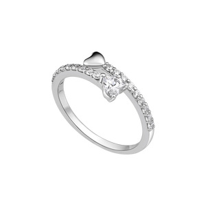 Nhẫn Vàng trắng 10K đính đá ECZ PNJ Trịnh Collection XMXMW002642