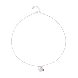 Dây cổ trẻ em bạc đính đá PNJSilver Heo hồng XM00W060008