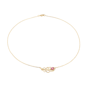 Dây cổ PNJ Phượng Hoàng Vàng 18K đính đá Ruby