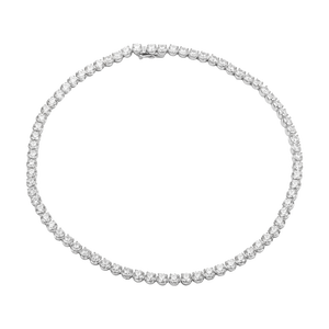 Dây cổ PNJ vàng trắng 10K đính đá ECZ Swarovski