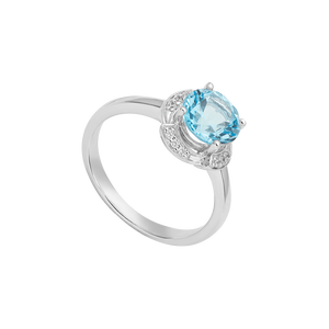 Nhẫn Vàng trắng 14K đính đá Topaz PNJ TPXMW000003