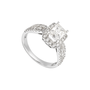 Nhẫn Vàng trắng 10K đính đá ECZ PNJ XMXMW000205