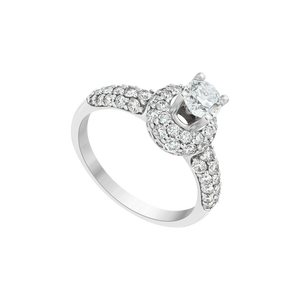 Nhẫn Kim cương Vàng trắng 14K PNJ DDDDW002714