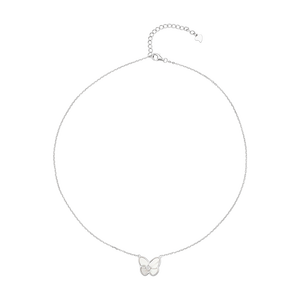 Dây cổ Bạc đính ngọc trai Mother of Pearl PNJSilver hình con bướm PMXMW060003