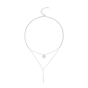 Dây cổ Bạc đính đá CZ PNJSilver trái tim XMXMW060062