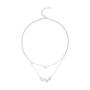 Dây cổ Bạc đính đá CZ PNJSilver trái tim cách điệu XMXMW060066