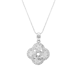 Vỏ mặt dây chuyền kim cương Vàng trắng 18K PNJ 00DDW000105