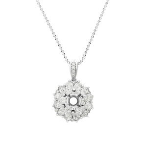 Vỏ mặt dây chuyền Kim cương Vàng trắng 18K PNJ 00DDW000451