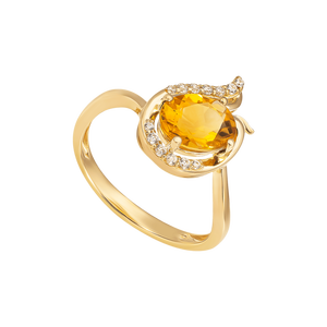 Nhẫn Vàng 18K đính đá Citrine PNJ Phượng Hoàng CTXMY000229