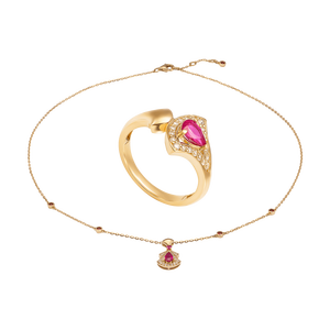 Bộ trang sức Vàng 18K đính đá Ruby PNJ 01035-00007