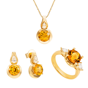 Bộ trang sức Vàng 18K đính đá Citrine PNJ CTXMY000457