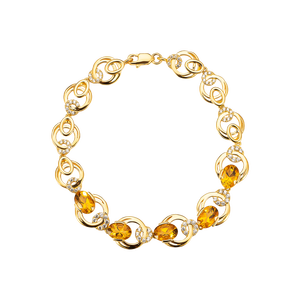 Lắc tay Vàng 18K đính đá Citrine PNJ CTXMY000020