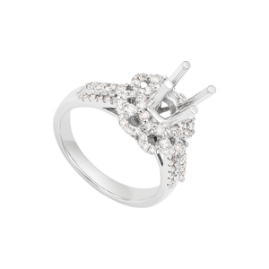 Vỏ nhẫn Kim cương Vàng trắng 18K PNJ 00DDW000498