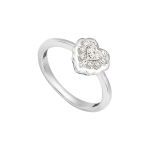 Nhẫn Vàng trắng 10K đính đá ECZ PNJ True Love XMXMW002577