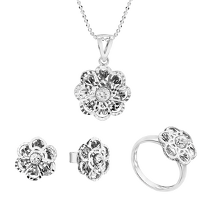 Bộ trang sức Vàng trắng Ý 18K PNJ 01260-01469