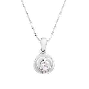 Mặt dây chuyền Kim cương Vàng trắng 14K Disney|PNJ Beauty & The Beast DDDDW000910