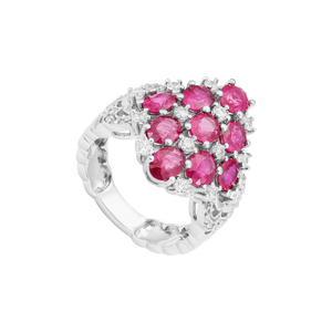 Nhẫn Vàng trắng 14K đính đá Ruby PNJ RBXMW000230
