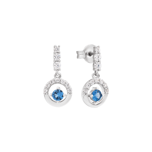 Bông tai bạc đính đá màu xanh dương PNJSilver Fantasia ZTXMK000004