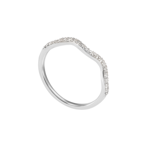 Nhẫn Vàng trắng 10K đính đá ECZ PNJ Trịnh Collection XM00W001007