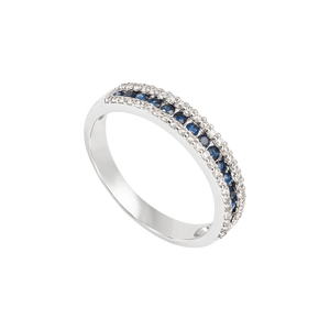 Nhẫn Vàng trắng 14K đính đá Sapphire PNJ SPXMW000041