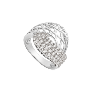 Nhẫn Vàng trắng Ý 18K đính đá CZ PNJ XMXMW000667