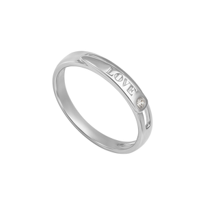 Nhẫn bạc đính đá PNJSilver hình chữ Love XM00K000079