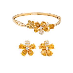 Bộ trang sức Vàng 18K đính đá Citrine PNJ 00052-00023
