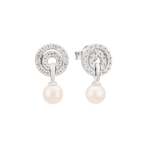 Bông tai bạc đính ngọc trai PNJSilver Her Time PFXMK000037