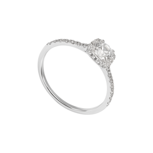 Nhẫn Vàng trắng 10K đính đá ECZ PNJ XMXMW060983