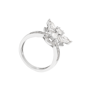 Nhẫn cưới Vàng Trắng 10K đính đá ECZ PNJ Eden Garden - Vườn Yêu XMXMW003071