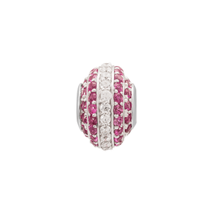 Hạt charm xỏ Vàng trắng 18K đính đá CZ PNJ XMZTW000020