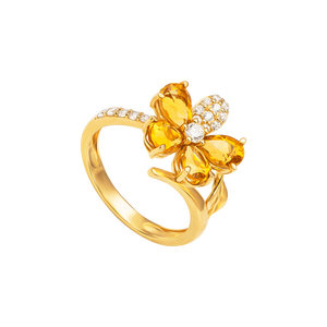 Nhẫn Vàng 18K đính đá Citrine PNJ Sắc Xuân CTXMY000231