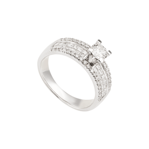 Nhẫn Kim cương Vàng trắng 14K PNJ DDDDW001581