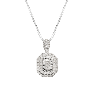 Mặt dây chuyền Kim cương Vàng trắng 14K PNJ DDDDW001971