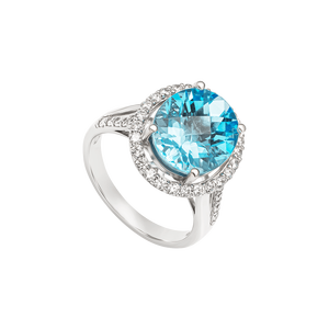 Nhẫn Vàng trắng 14K đính đá Topaz PNJ TPXMW000007