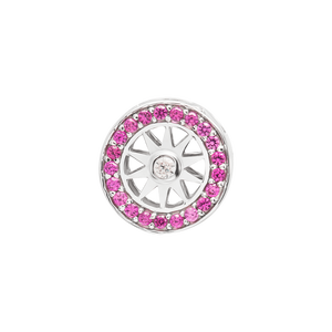 Hạt charm xỏ Vàng trắng 18K đính đá CZ PNJ XMZTW000021